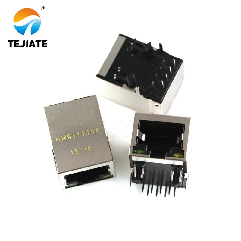 10PCS HR911105A RJ45 netzwerk isolation transformator filter mit licht buchse