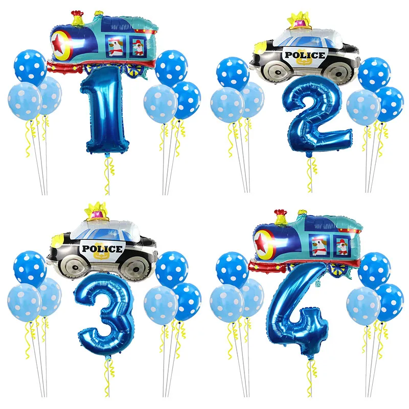 8Pcs Cartoon Car Foil Balloon Tank Train Shape Air Globos Home Birthday Party Decoration Supplies Kids Gifts Baby Shower Toys