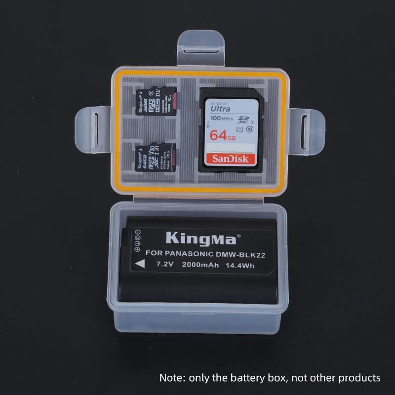 KingMa DMW-BLK22 Plastic Battery Holder Storage Box Battery Case for Panasonic Lumix DC-S5 S5K GH5M2 Camera BLK22 Battery