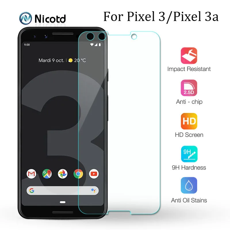 9H Hardness Tempered Glass for Google Pixel 3 3a Screen Protector Protective on Google Pixel 3a 3 Glass for Google Pixel3 3 a