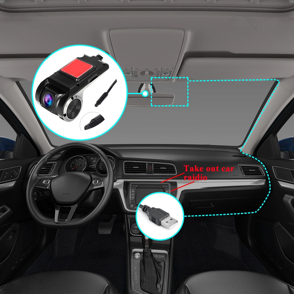 HD USB+Wifi Car Dash DVR Record Front Camera Video 170° Auto Recorder For Android Radio Multimedia Player Surveillance ADAS view 6