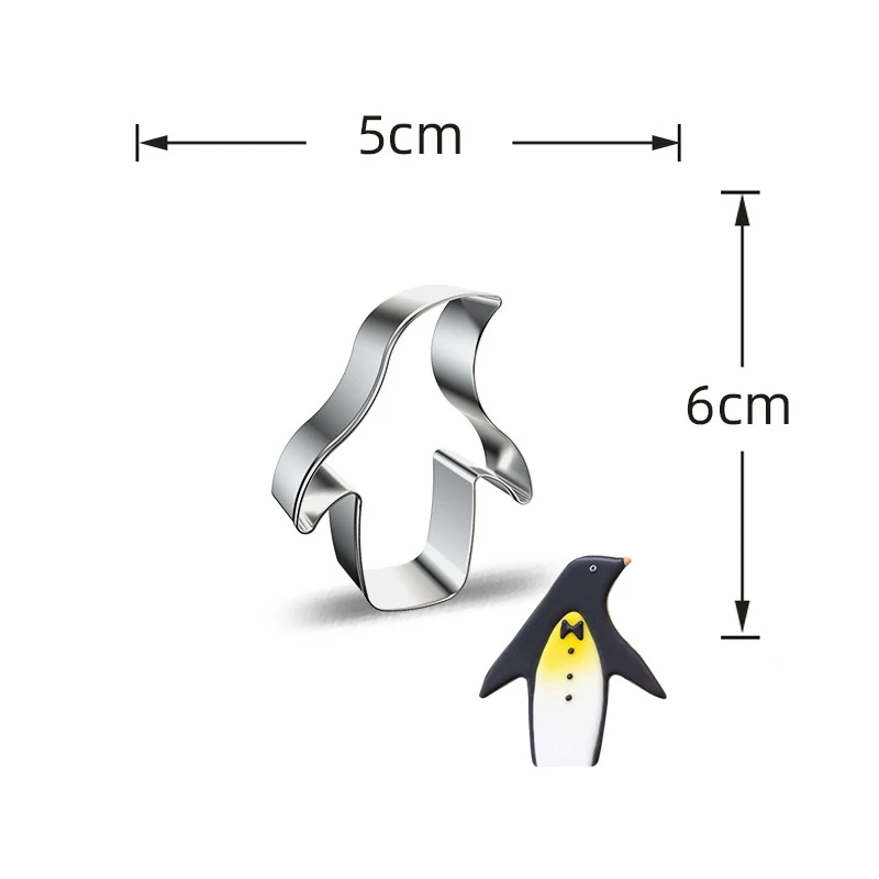 4 sztuk/zestaw kształt pingwina foremka do wykrawania ciasteczek ze stali nierdzewnej DIY pieczenie ciastek formy ciasto kremówka akcesoria do dekorowania ciastek