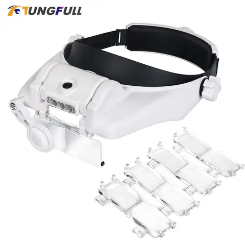 TUNGFULL LED Headband Glasses Magnifier dutoofree