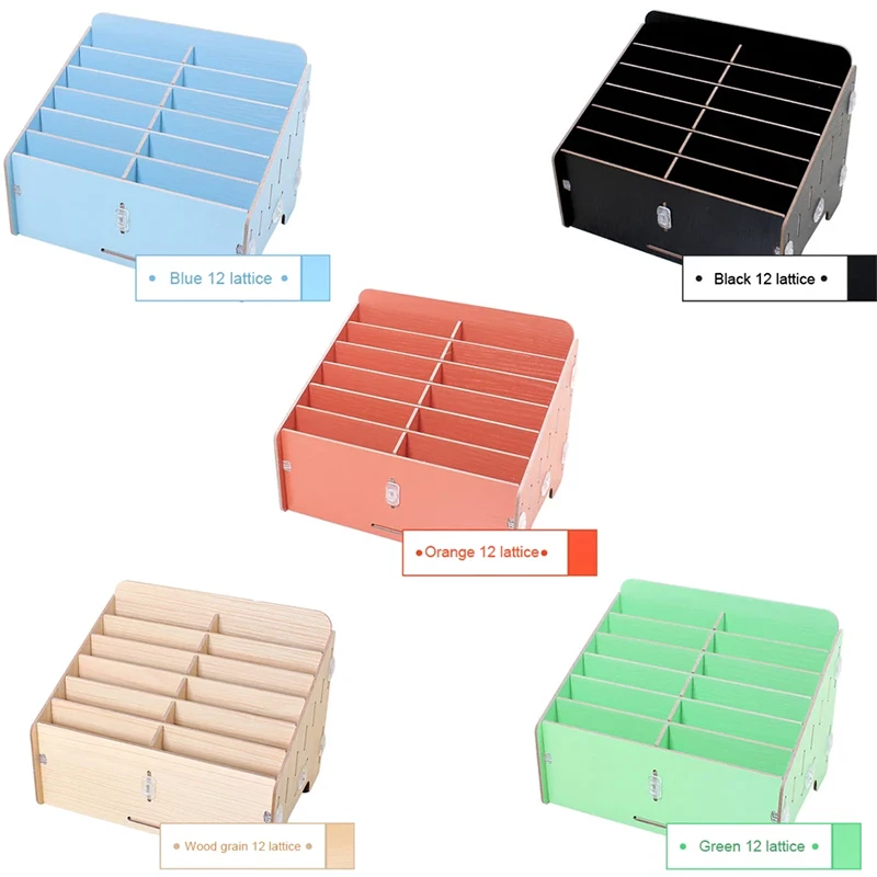 12 Cells Multifunctional Wooden Storage Box Mobile Phone Repair Tool Organizer