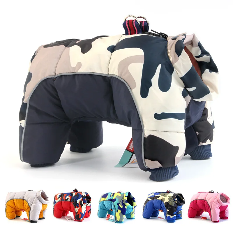 Winter Pet Warm Cotton Clothes Dog Winter Clothe Thickened Waterproof Zipper Jacket Teddy Dog Four Legged Clothes Pet Supplies