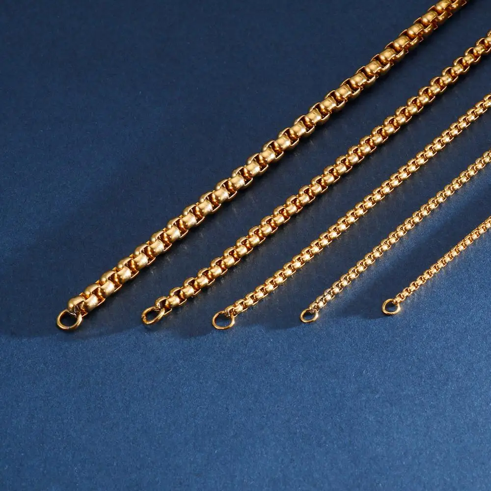 2/2.5/3/4/5/6/7mm Square Link Chain Bracelet Men Women Stainless Steel Jewelry