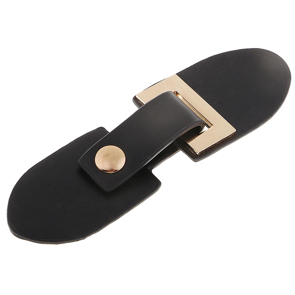 2 Sets Sew on PU Leather Snap Buckle Replacement Bag Fastener Making DIY 4.5 inch x 1.2 inch - Black