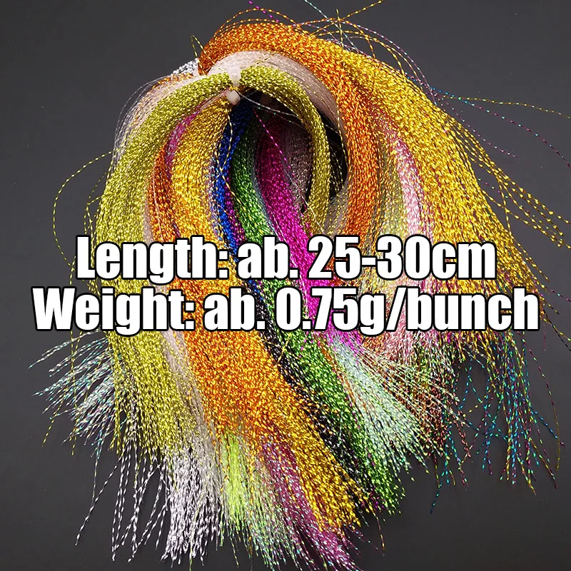Lunker Fliegenfischer-Tinsel, gedrehte Strang-Schnur, Bindematerial, glänzendes Kristall-Flash-Material, DIY-Material, Hilfshaken, Köderfliegen – Detail 2