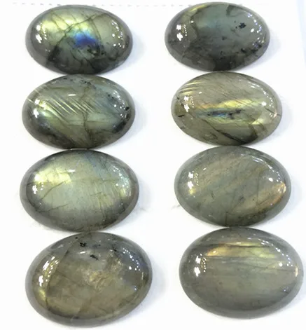 Wholesale 2pcs Natural Labradorite CAB Bead Cabochon Jewelry Ring Fac 18*25mm Oval Gem stone Beads Cabochon charm pendant