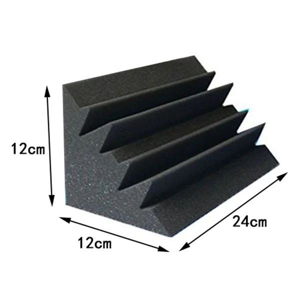 New 8 Pack of 4.6 in X 4.6 in X 9.5 in Black Soundproofing Insulation Bass Trap Acoustic Wall Foam Padding Studio Foam Tiles 8P