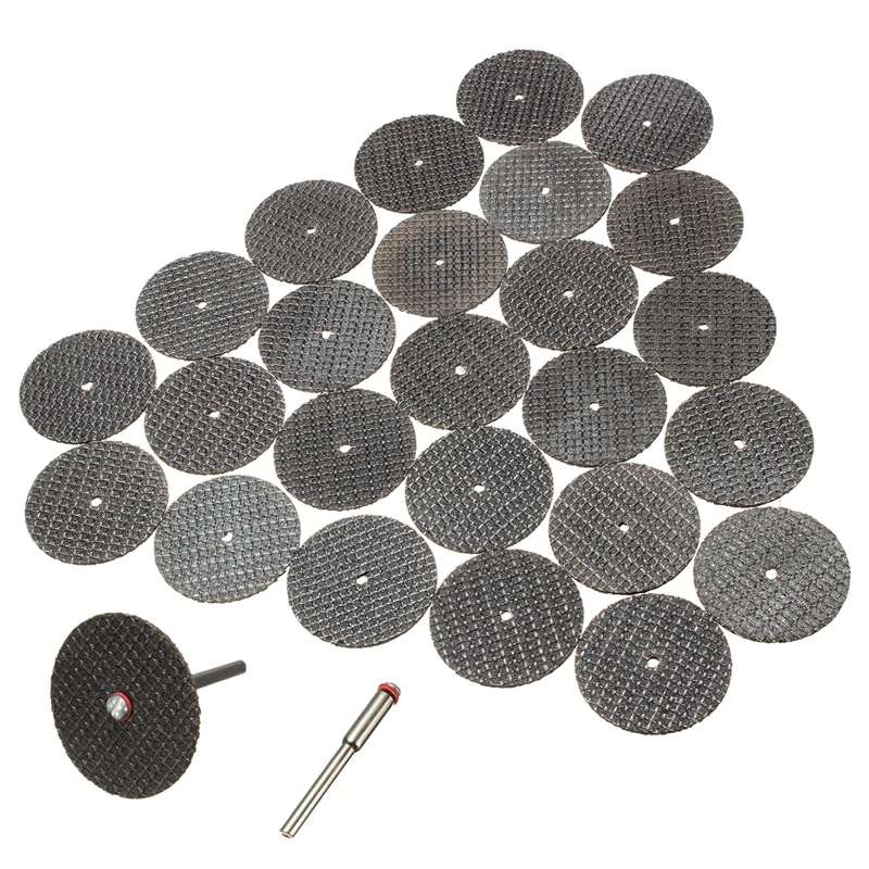 

New 25pc 32mm Resin Cutting Wheel Cut-off Discs +1pc Mandrel For Rotary Tool 4XFD