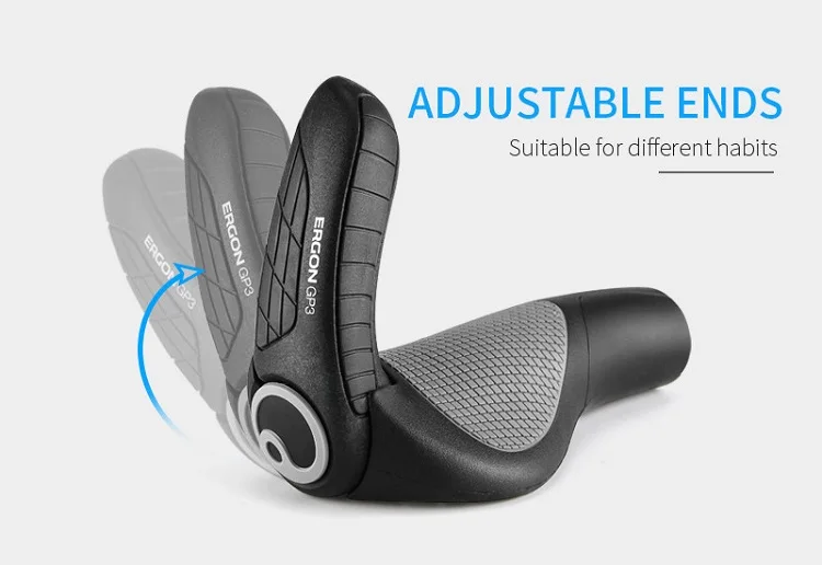 ERGON Ergonomics Bike Handlebar Grips GP1 GP3 GP5 Mountain Bike Extended Bar End Grip Lockable Bicycle Handle Mount Rubber Grips