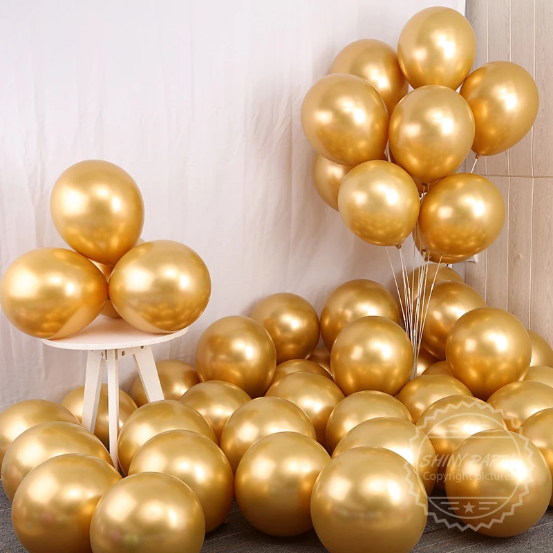 

5/10/12/18inch Metal Chrome Gold Balloons Anniversary Valentine's Day Wedding Birthday Party Decoration Baby Shower Blue Balloon