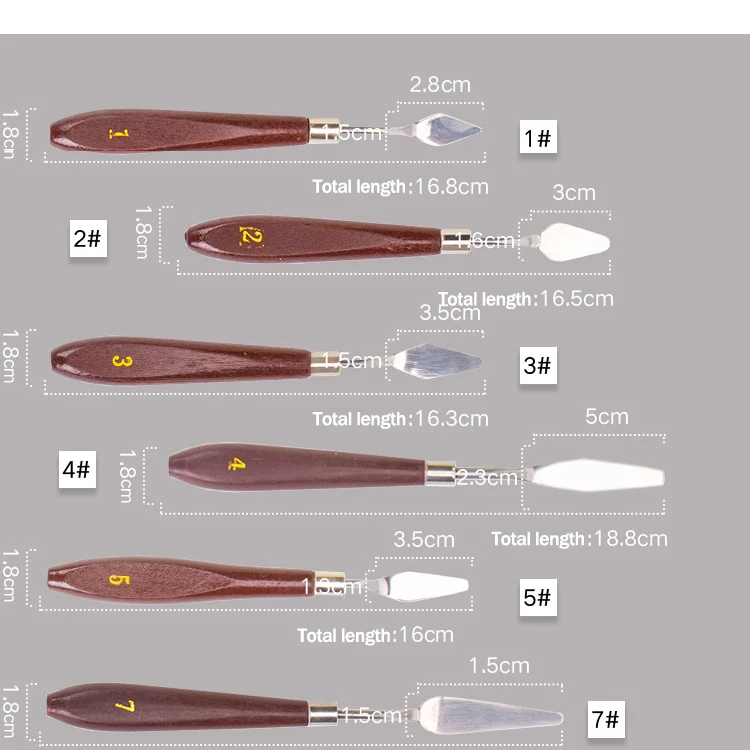 Edelstahl Ölgemälde Messer Künstler Handwerk Spachtel Palette Messer Schaber Zeichnung Kunst Werkzeuge Schreibwaren – Detail 3