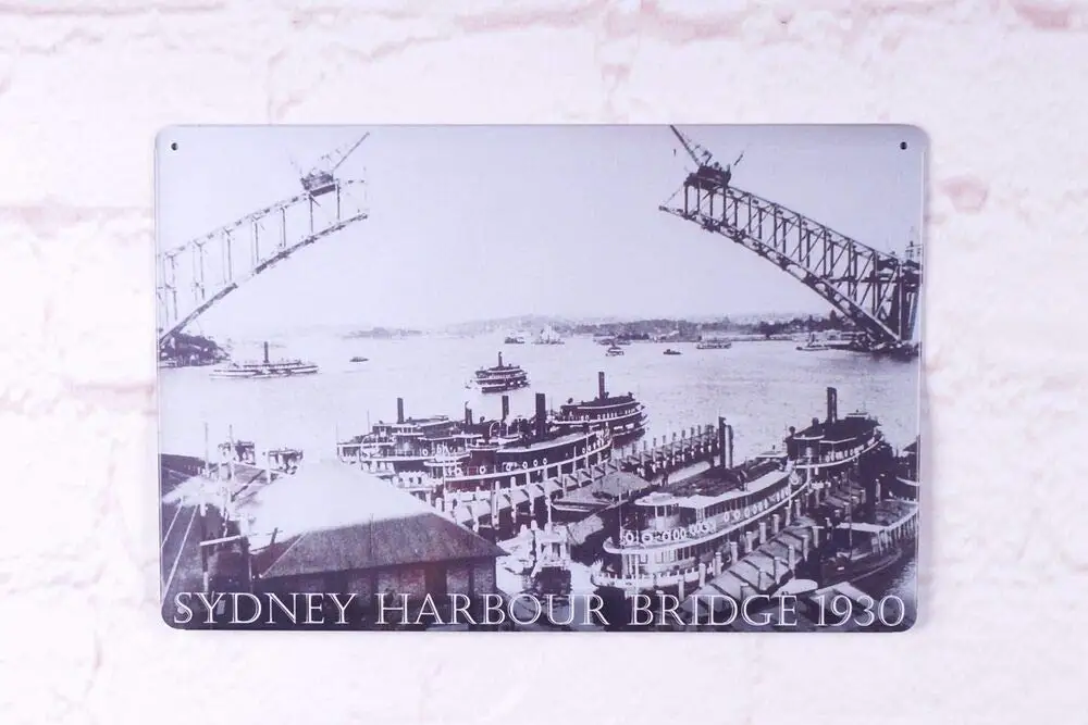 Sydney Harbour Bridge Vintage Metal  Retro Bar Home Pub Shop Wall Decor Retro Wall Home Bar Pub Vintage Cafe Decor, 8x12 Inch