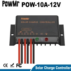 PowMr 10A 12V Solar Charge Controller 12V Waterproof IP68 Without Light and Timer Control Load 24 hours Working Outdoor