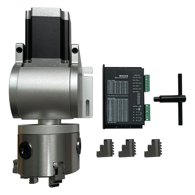 D80 Quay Với Lặn Sợi Máy Laser Khắc Đánh Dấu Cắt Worktable Phần Đường Kính 80Mm Trục Quay Phụ Kiện