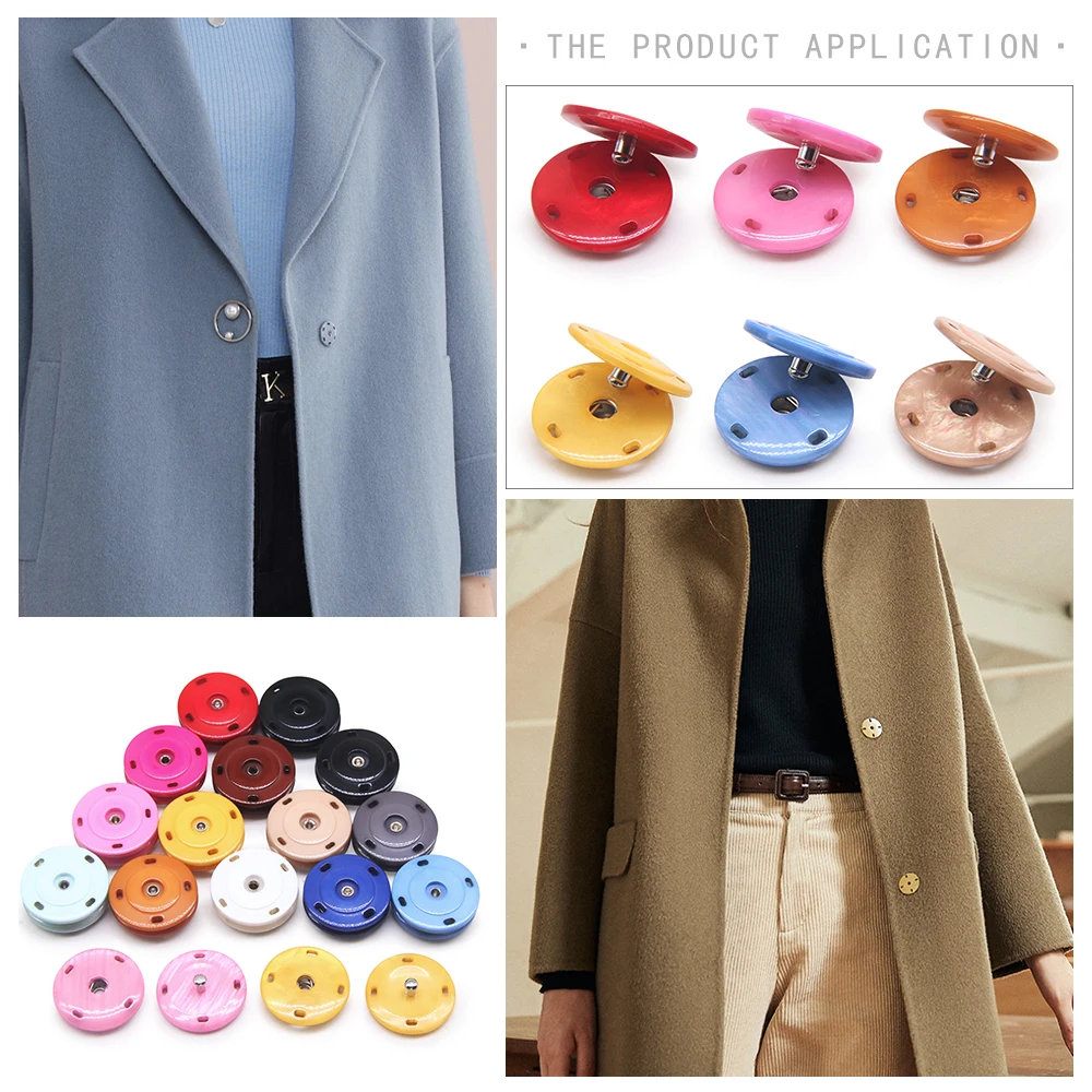 New high quality 10pcs/lot colorful invisible snap fashion button Fasteners Press sewing overcoat Button garment accessory DIY