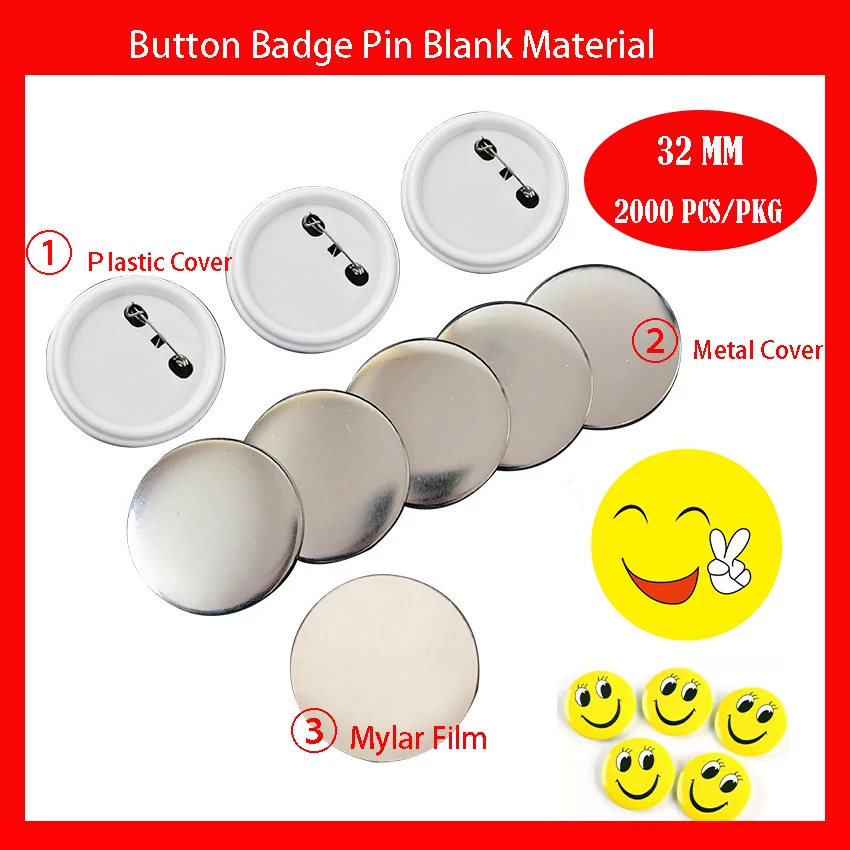 

32mm Button Badges Pin Blank Material DIY button badge supplies badge pin parts Button Badge blank material 2000 pcs