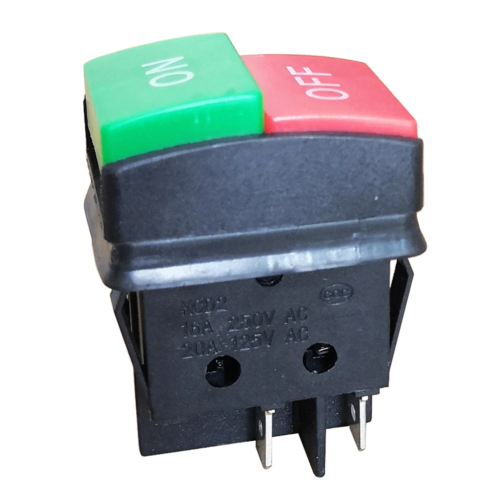 KCD2 Interruttori a pulsante elettrici On Off per rondella auto 2 posizioni 4 pin 16A 125/250V HY52, confezione da 2