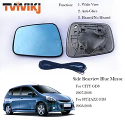TVYVIKJ Outer Side Rearview Mirror Blue Glass Lens For HONDA FIT JAZZ CITY 2003 2004 2005 2006 2007 2008 With Lamp Type wing