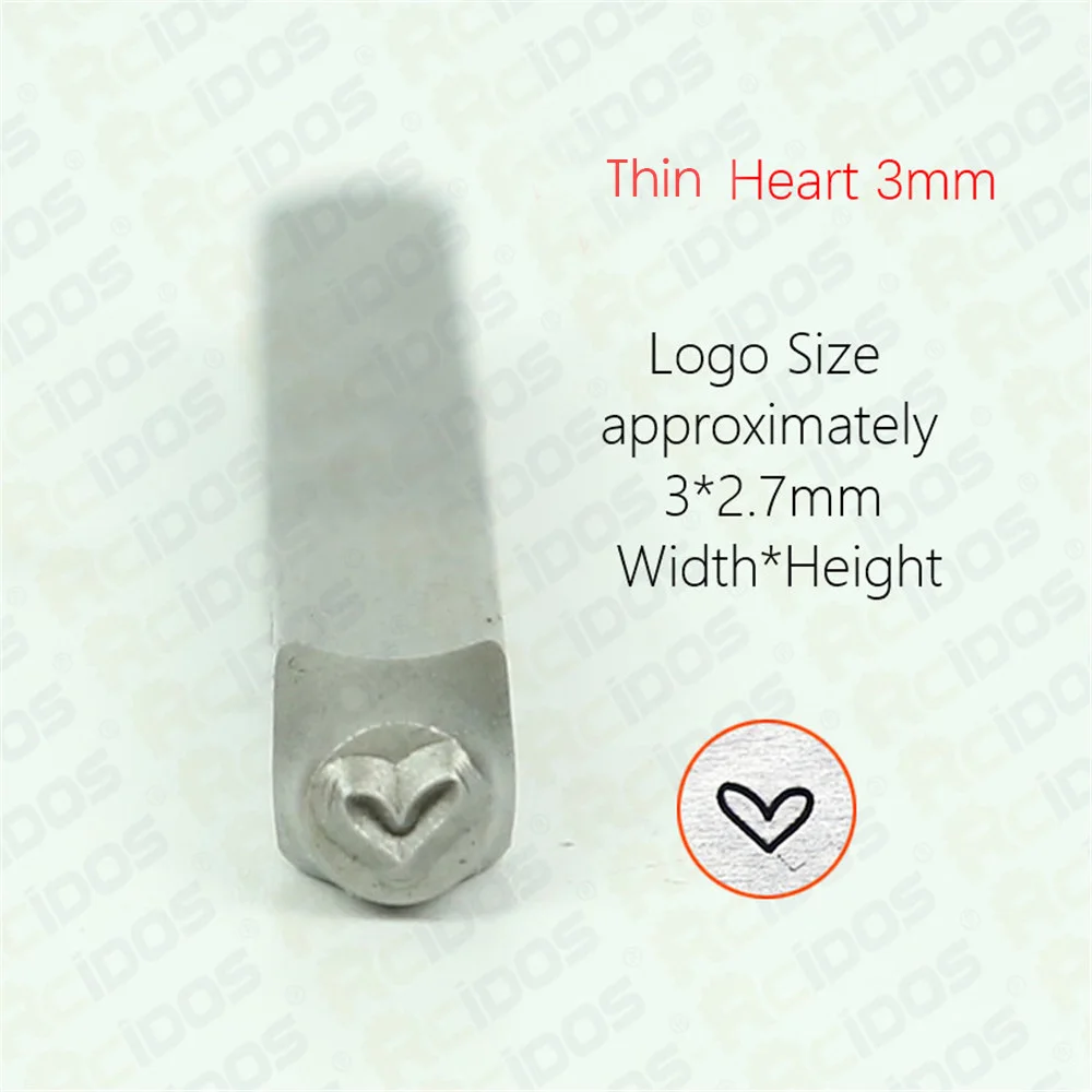 1.5/2/3mm Fat Heart Steel Stamp,DIY Metal Punch Stamp,Metal Jewelry Design Stamps