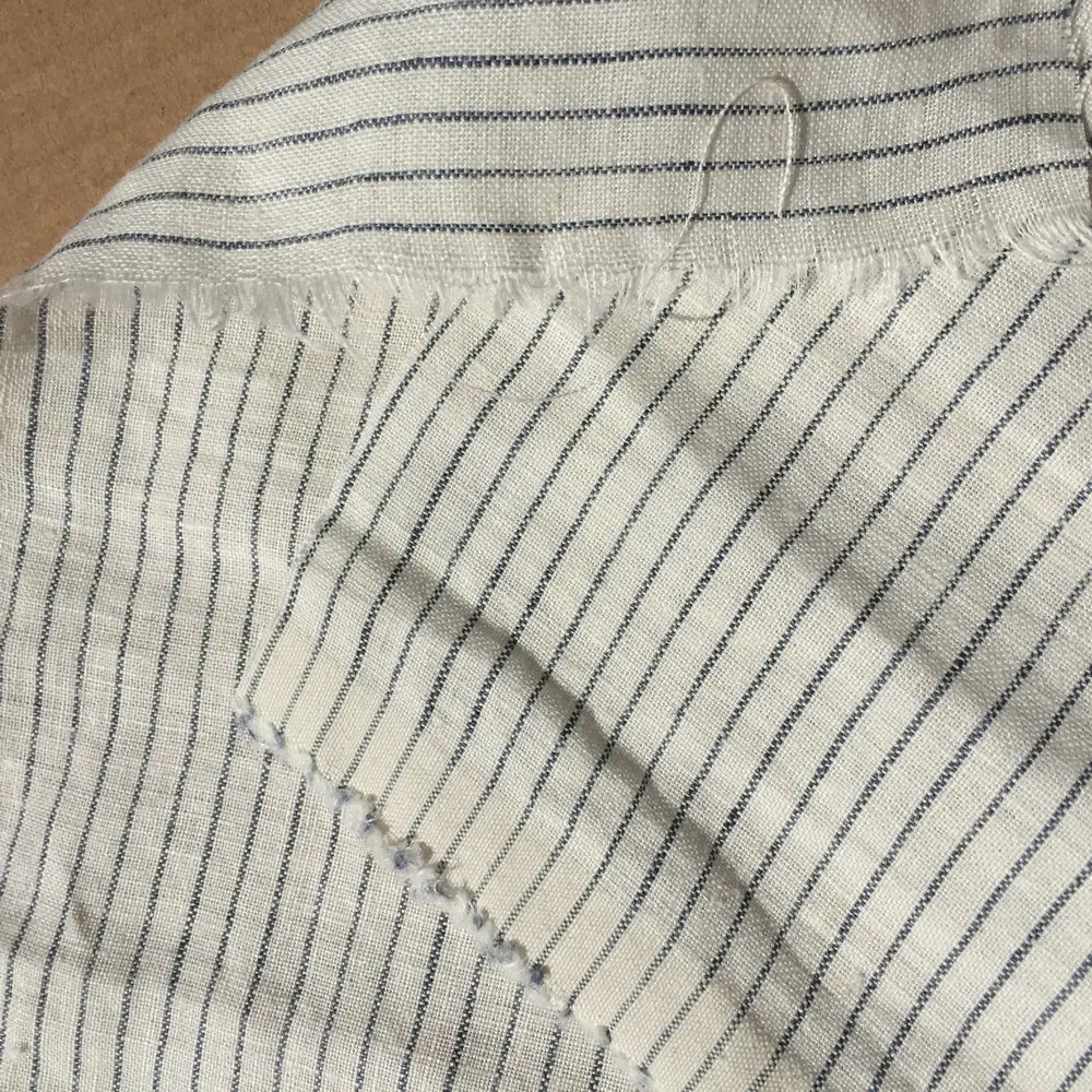Yarn Dyed Stripe 100% French Linen Fabric 280cm Width Used For Linen Bedding Set Linen Curtain