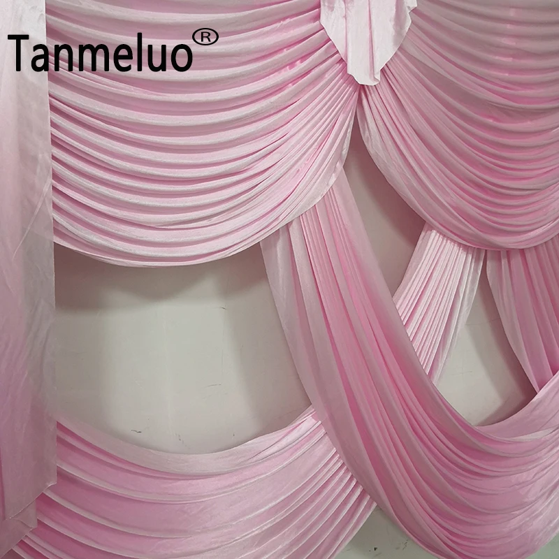 3M/10ft Long Ice Silk Fabric Wedding Backdrop Drapes Event Party Curtain Swags Decor Birthday Stage Background Drapery Swag
