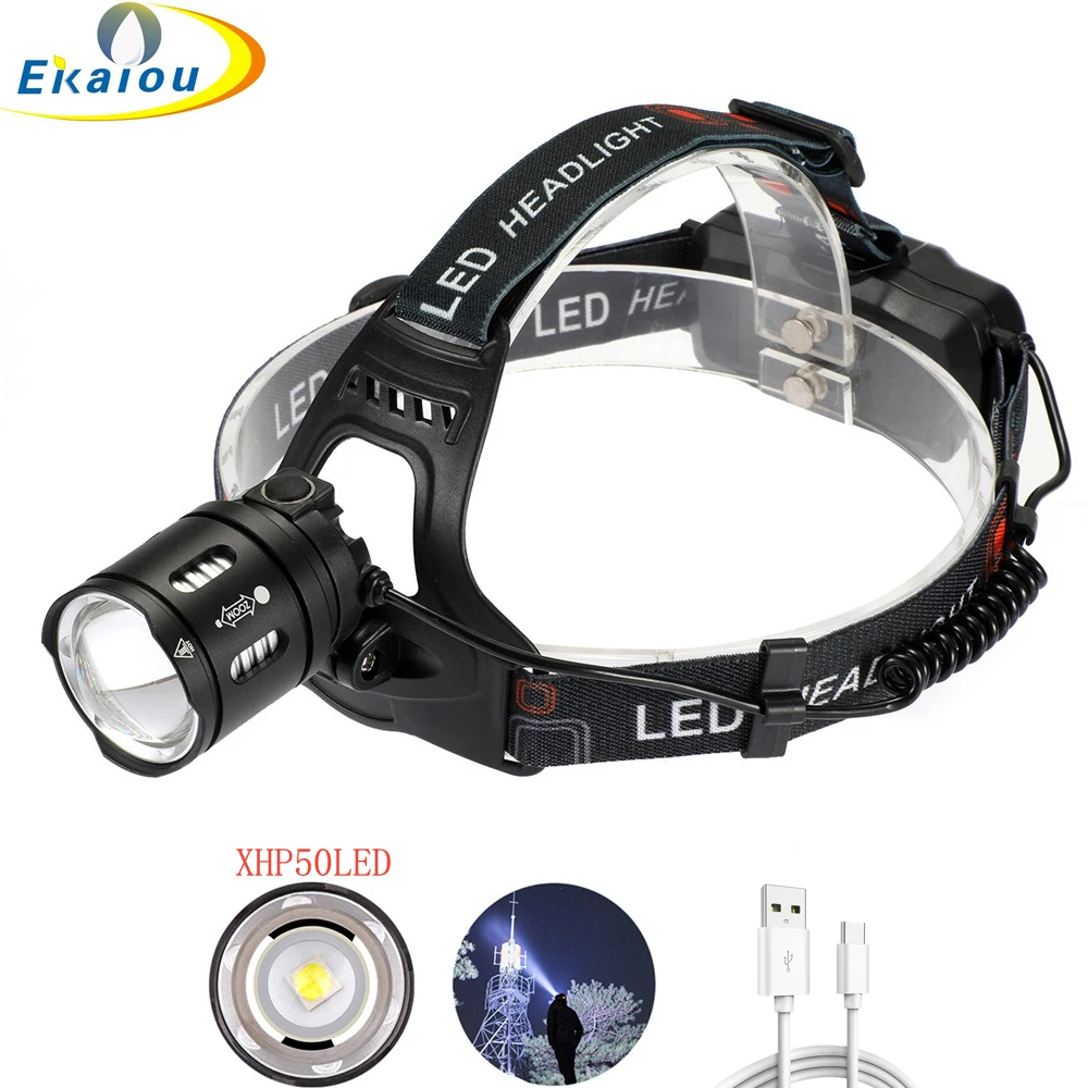 

new High lum XHP50 LED headlamp 3 Modes Waterproof Cycling Fishing Head Lamp Night Emergency Headlight Portable Outdoor Lighting