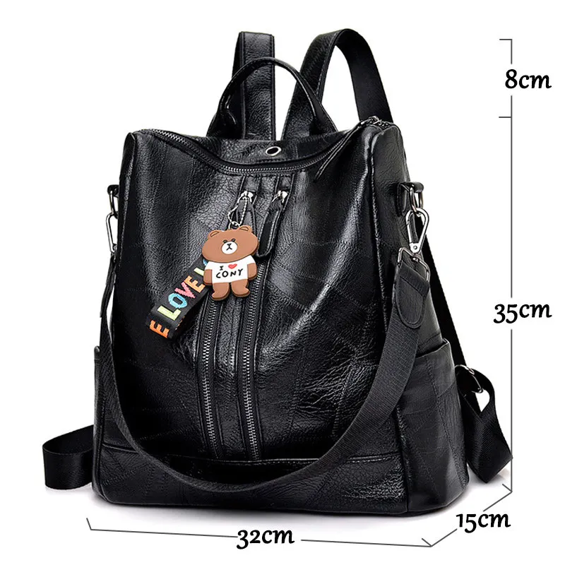 Women Backpack Female High Quality Soft Leather Book School Bags For Teenage Girls Sac A Dos Travel Back pack Rucksacks Mochilas