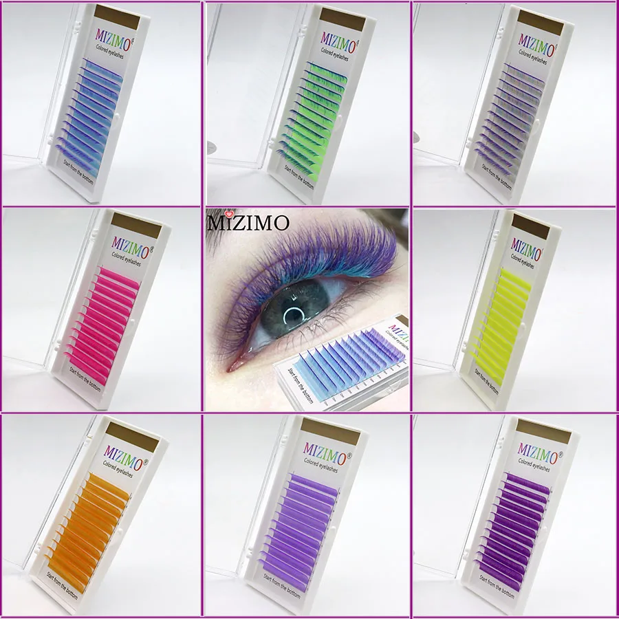 MIZIMO Mixed Length 8-13mm, Color Single Grafted False Eyelashes, Natural Softness and Extension, Makeup Tools