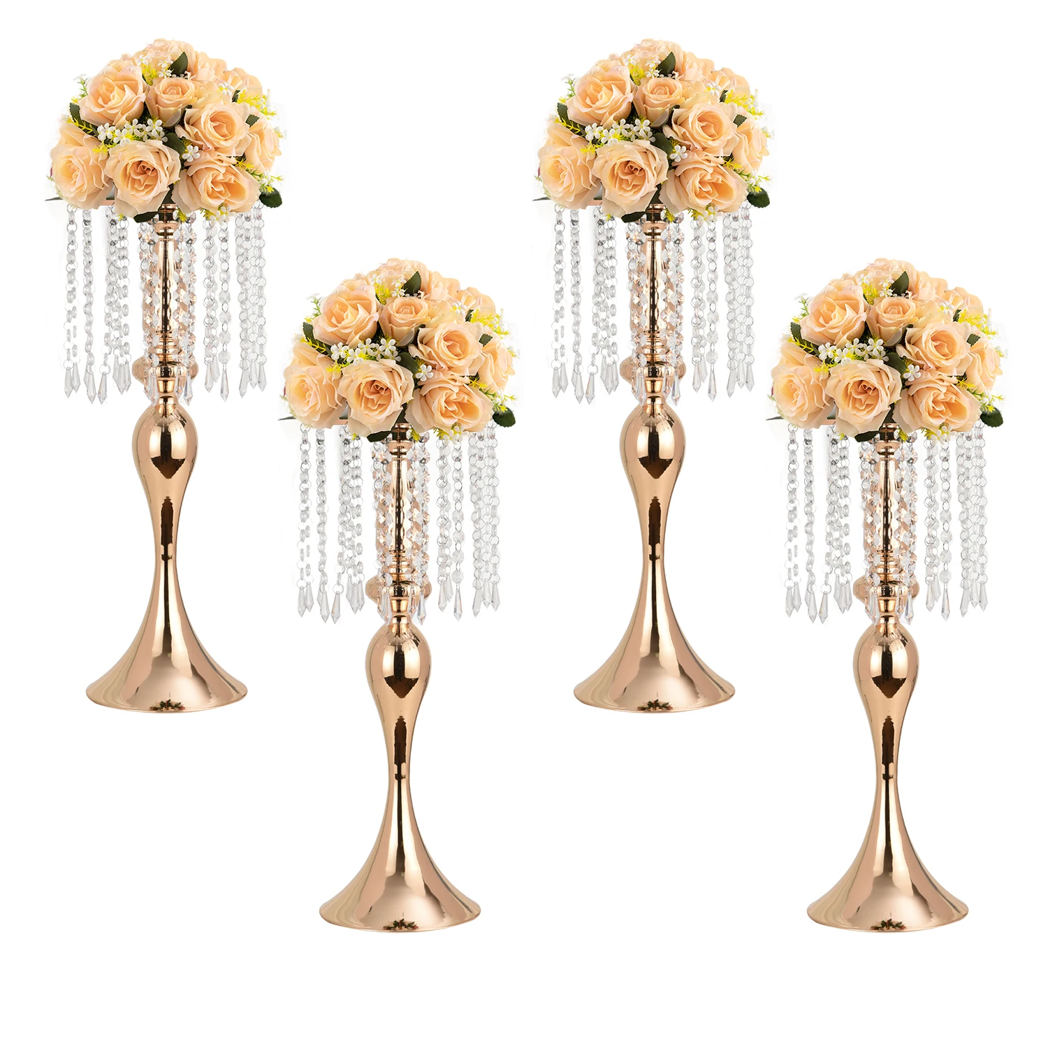 Exquisite Flower Vase Stand Set, Vintage Decor, Candlestick, Wedding Table Centerpiece, Event Rack, Road Lead, Home Party, 54cm