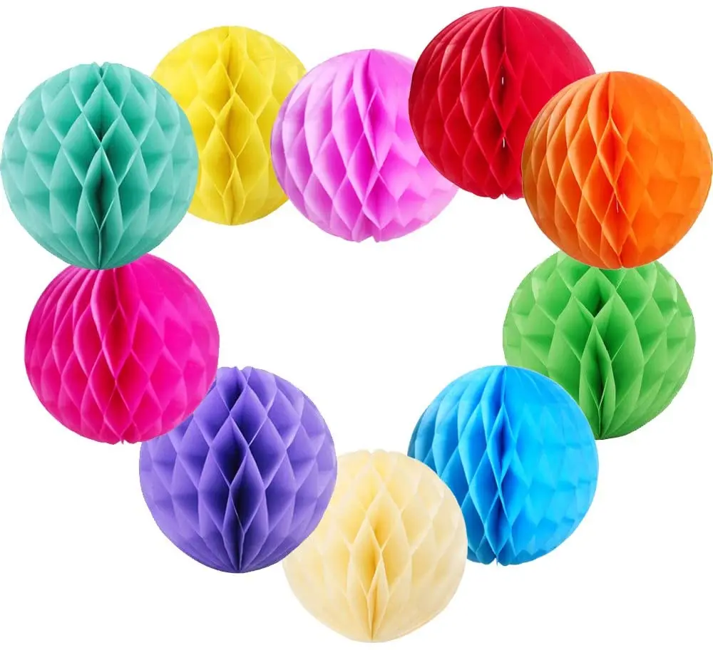 10cm Honeycomb Flower Balls 4inch Tissue Paper Honeycomb Balls Party Backdrop Decoration for Wedding Room Birthday Baby Shower