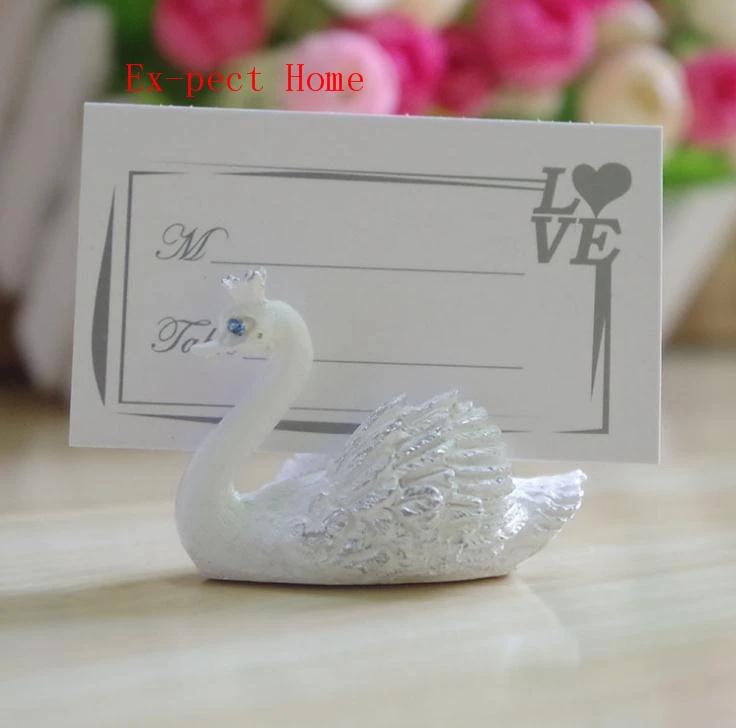 Resin Swan Place Card Holders Wedding Restaurants Cafes Table Photo Memo Number Name Clip For Wedding Event Party Decoration