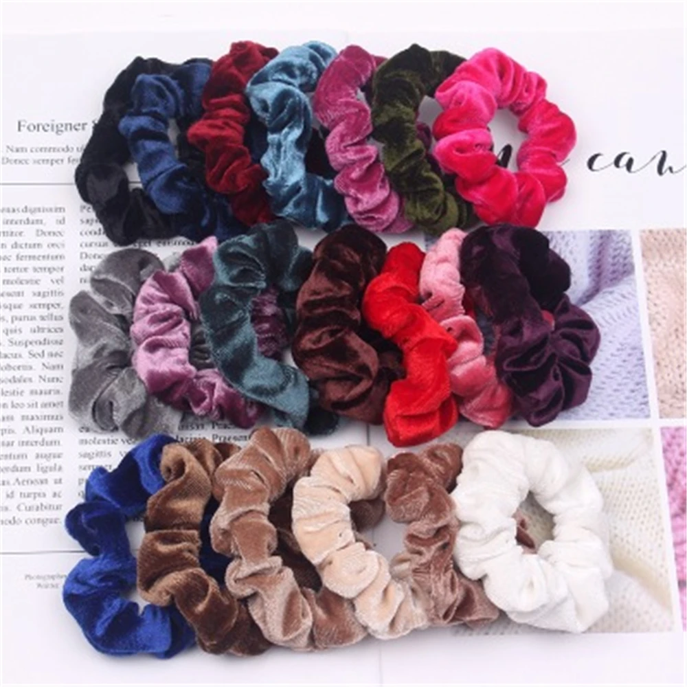 

Women's fabric hair loop high quality Korean Velvet Large Intestine hair loop rope JQ-012