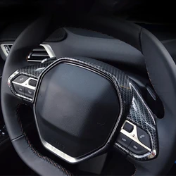 For Peugeot 508 Allure SW GT 2019 2020 ABS Carbon Fibre Car Steering Wheel Decoration Cover trim car Accessories Styling 1pcs