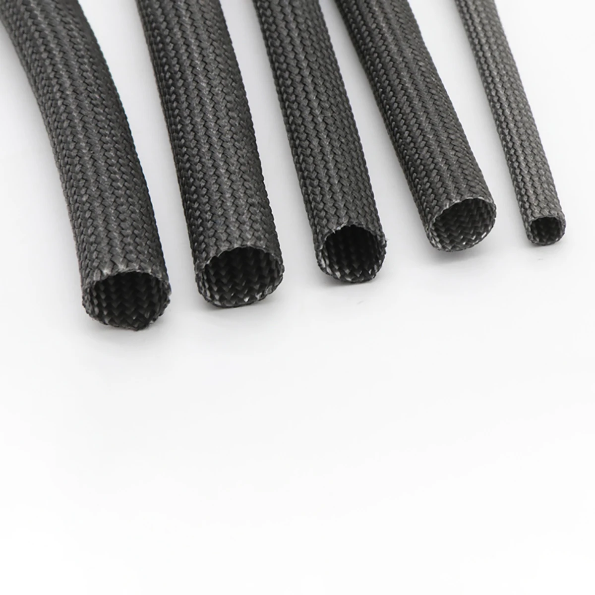 1/2/5M Diameter 1mm - 30mm Black Braided Soft Fiber Tubing Insulation Cable Sleeving Fiberglass Tube 600°C High Temperature