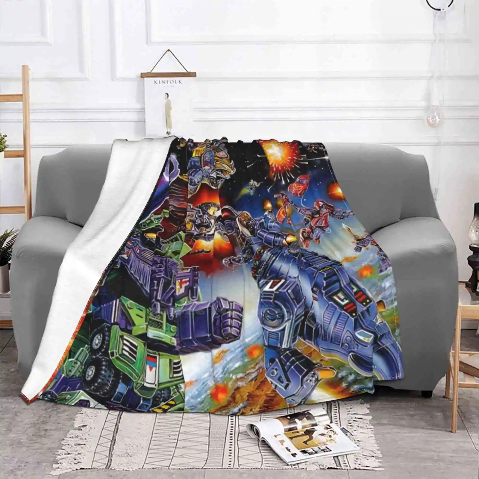 G1 Japanese Box Battle Best Selling Room Household Flannel Blanket Autobots Decepticons 80s 90s G1 Toys 80s Cartoon Cartoon 80s