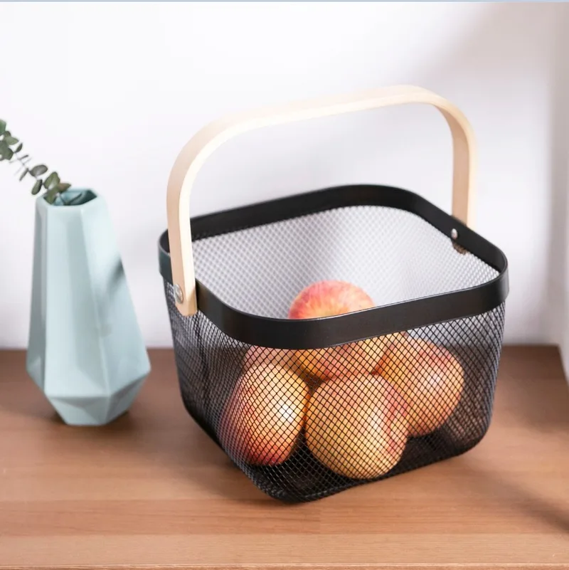 

Creative fashion wrought iron fruit plate kitchen fruit and vegetable portable storage fruit basket zero storage basket LB92929