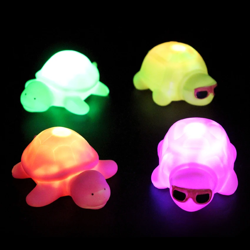 Turtle Shape Colorful LED Night Light Battery Powered Night Lights for Kids Gift Plastic Flashing Night Lighting Decoration