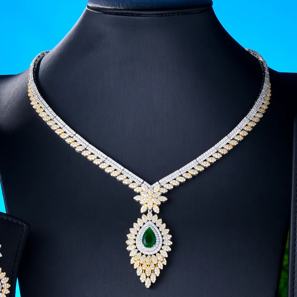 4 kleuren trend luxe prachtige schattige nobele armband oorbellen ketting ring 4 stuks sieraden set charme van vrouwen bruiden bruiloft sieraden