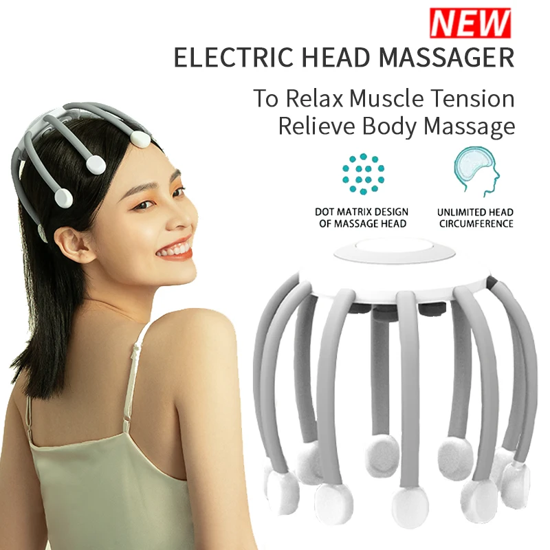 Electric Had Massager Relaxes Scalp Promotes Blood Circulation Grows Hair Relieves Fatigue Headache Insomnia Full Body Massage