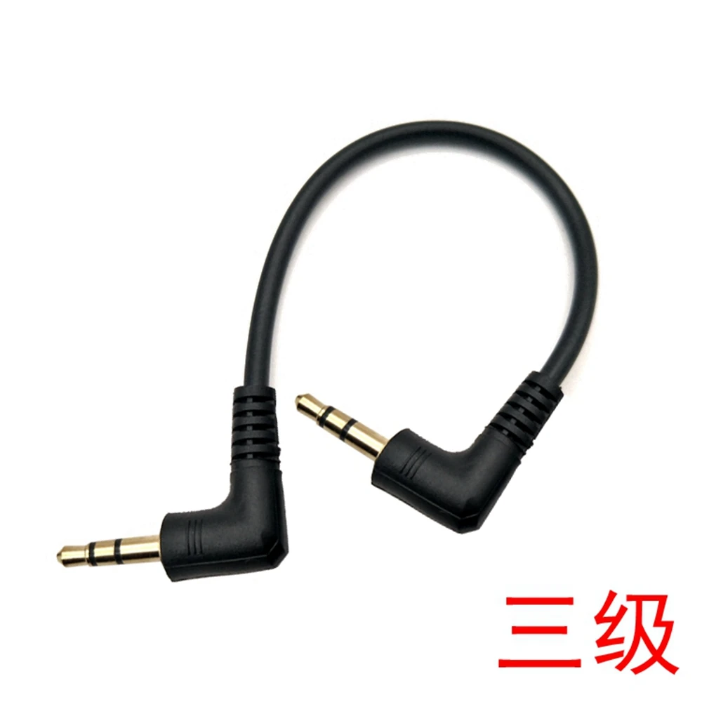 PVC + Metal Ângulo Direito 3,5mm Klinke Stecker Auf Stecker Áudio Estéreo AUX Kabel Für Auto AUX 90 Grad