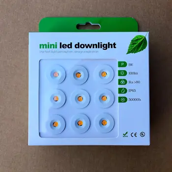 Mini LED Downlight com casca branca, luz branca quente e fria, lâmpada de gabinete impermeável, IP65, DC 12V, 1W, novo design