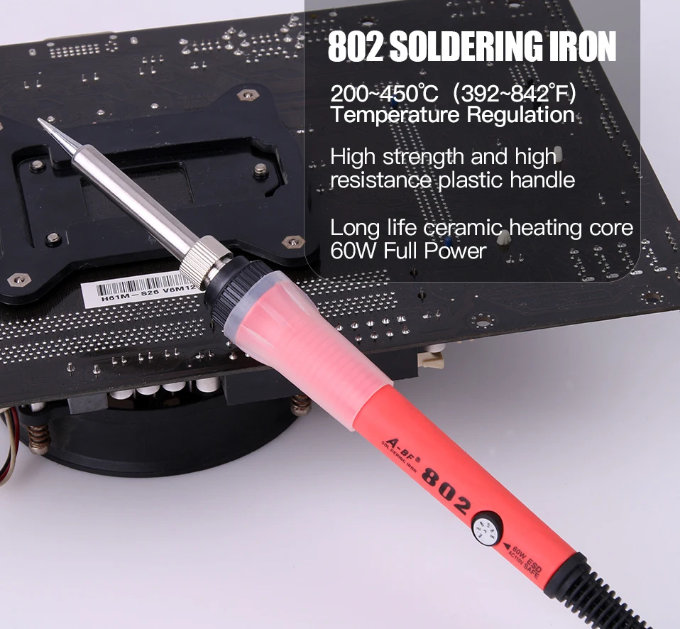A-BF HS802 60W przenośna lutownica regulowana temperatura 110V 220V elektryczna lutownica Mini zestaw narzędzi do naprawy ołówkiem cieplnym