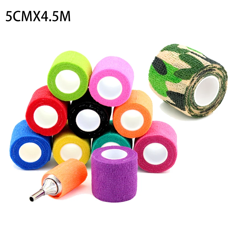 10pcs High Quality Disposable self-adhesive elastic tattoo bandage Cohesive Disposable Tattoo Grips Cover tattoo supplies