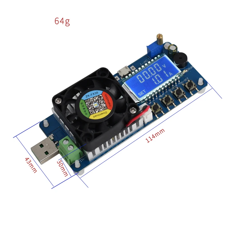 35w usb electronic load adjustable constant current aging resistor battery voltage capacity tester Power aging voltmeter