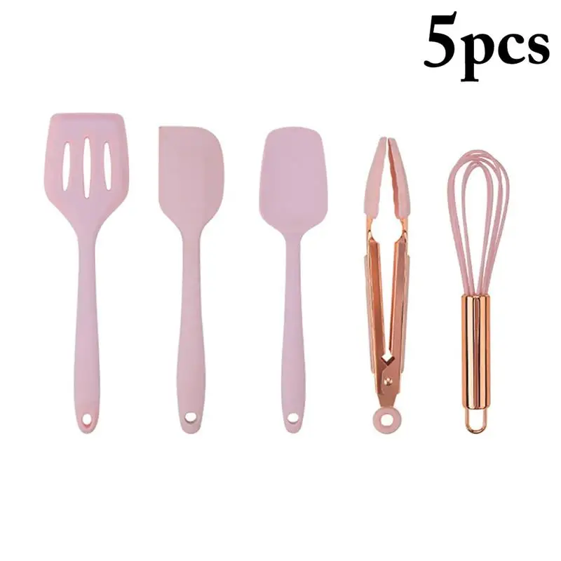 5pcs Food Grade Non Stick Butter Cooking Silicone Spatula Set Cookie Pastry Scraper Cake Baking Spatula Silicone Spatula