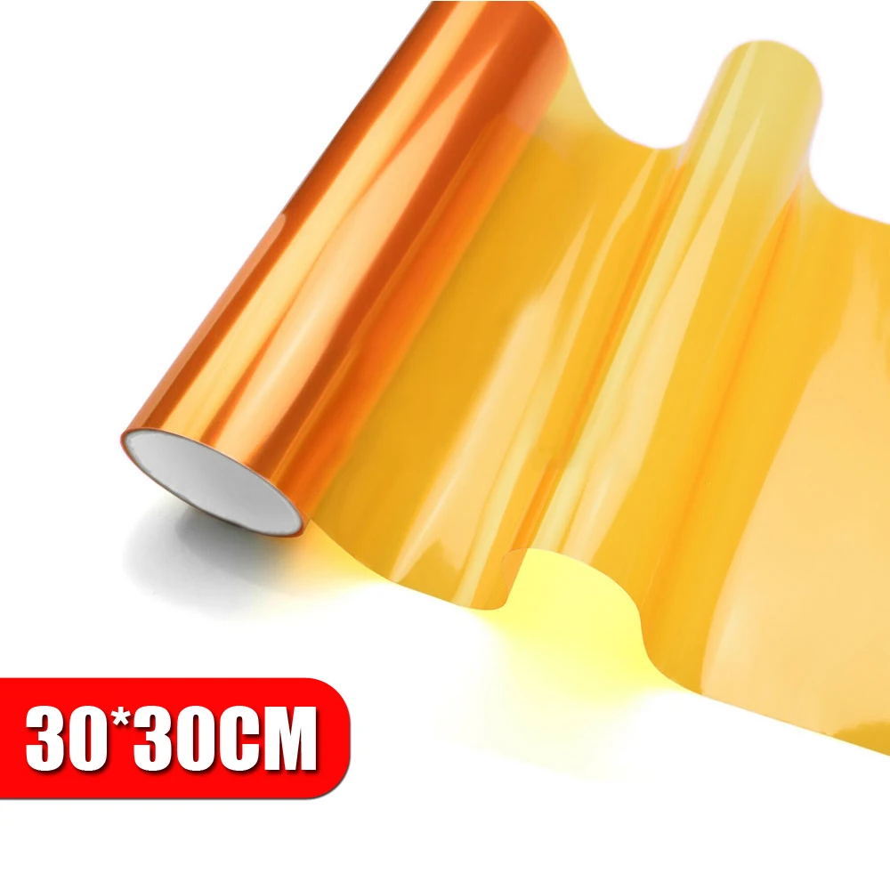 30x30cm Amber Orange light film Car Fog Light Headlight Taillight Tint Vinyl Film Sheet Sticker Auto Body Film Cover Car Styling