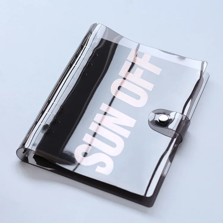 A6 A5 Black Transparent Loose Leaf Binder Notebook Inner Core Cover Note Book Journal Planner Office Stationery Supplies